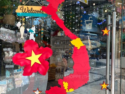 Bản đồ Việt Nam dán tường bằng gỗ mới nhất sau sát nhập [124x50cm - Tặng keo 3M] BANDO-01